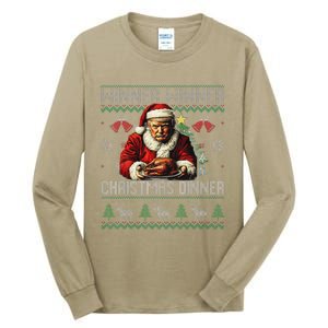 Winner Winner Christmas Dinner Santa Trump Ugly Sweater Xmas Tall Long Sleeve T-Shirt