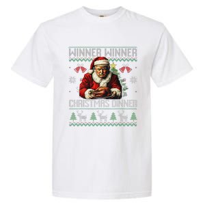 Winner Winner Christmas Dinner Santa Trump Ugly Sweater Xmas Garment-Dyed Heavyweight T-Shirt