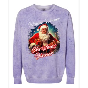 Winner Winner Christmas Dinner – President Trump Santa Colorblast Crewneck Sweatshirt