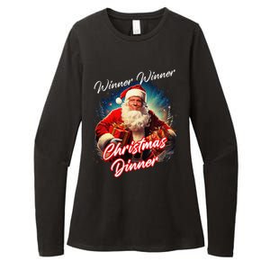 Winner Winner Christmas Dinner – President Trump Santa Womens CVC Long Sleeve Shirt