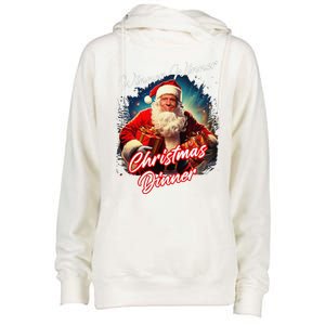 Winner Winner Christmas Dinner – President Trump Santa Womens Funnel Neck Pullover Hood