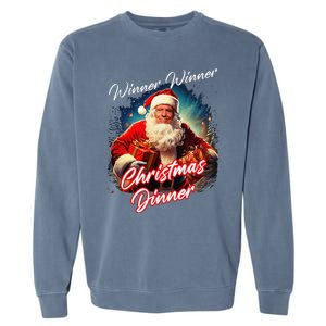 Winner Winner Christmas Dinner – President Trump Santa Garment-Dyed Sweatshirt