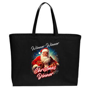 Winner Winner Christmas Dinner – President Trump Santa Cotton Canvas Jumbo Tote