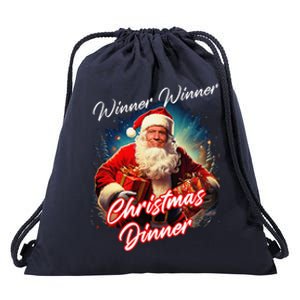 Winner Winner Christmas Dinner – President Trump Santa Drawstring Bag