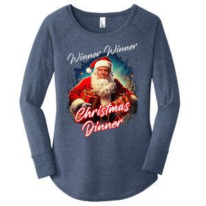 Winner Winner Christmas Dinner – President Trump Santa Women's Perfect Tri Tunic Long Sleeve Shirt