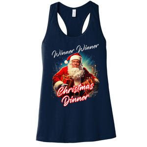 Winner Winner Christmas Dinner – President Trump Santa Women's Racerback Tank