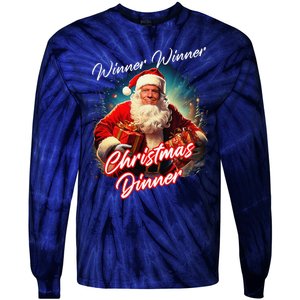 Winner Winner Christmas Dinner – President Trump Santa Tie-Dye Long Sleeve Shirt