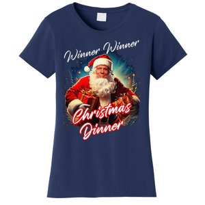 Winner Winner Christmas Dinner – President Trump Santa Women's T-Shirt