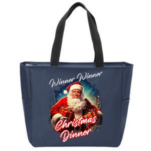 Winner Winner Christmas Dinner – President Trump Santa Zip Tote Bag