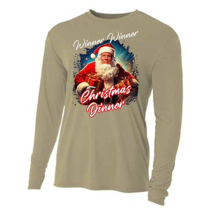 Winner Winner Christmas Dinner – President Trump Santa Cooling Performance Long Sleeve Crew