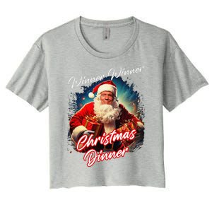 Winner Winner Christmas Dinner – President Trump Santa Women's Crop Top Tee