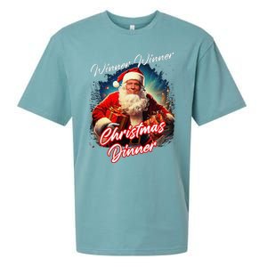 Winner Winner Christmas Dinner – President Trump Santa Sueded Cloud Jersey T-Shirt