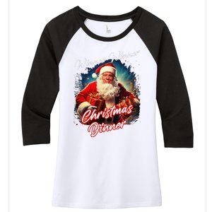 Winner Winner Christmas Dinner – President Trump Santa Women's Tri-Blend 3/4-Sleeve Raglan Shirt