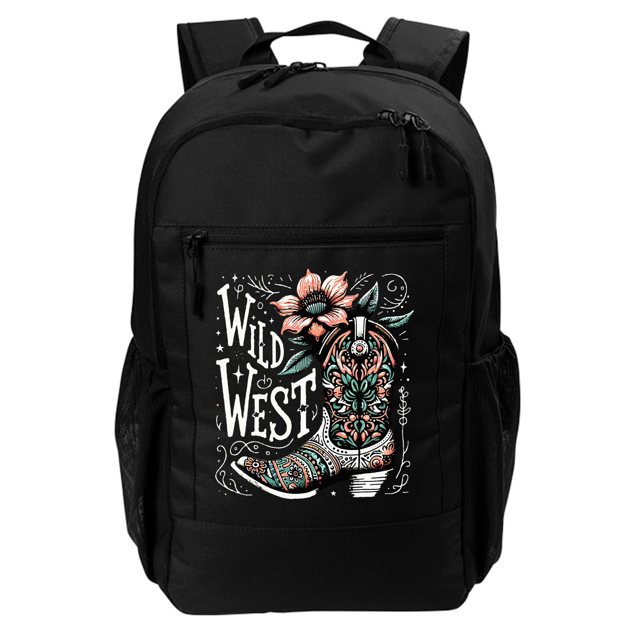 Wild West Country Music Vintage Cowgirl Boot Western Flower Backpack