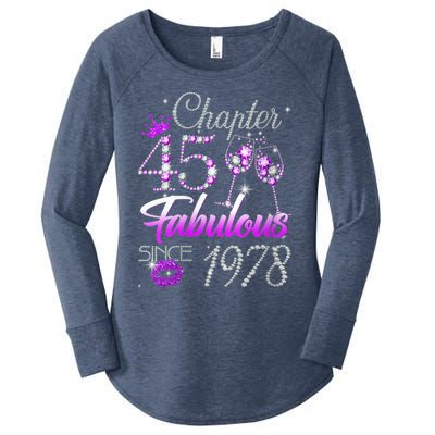 Wo Wo Chapter 45 Fabulous Since 1978 45th Birthday Queen Women's Perfect Tri Tunic Long Sleeve Shirt