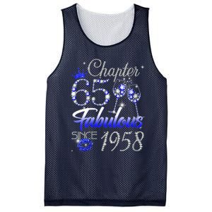 Wo Wo Chapter 65 Fabulous Since 1958 65th Birthday Queen Mesh Reversible Basketball Jersey Tank