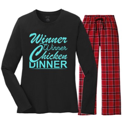 Winner Winner Chicken Dinner Women's Long Sleeve Flannel Pajama Set 