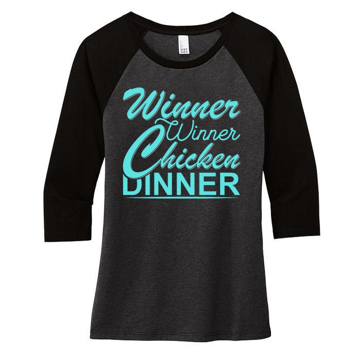 Winner Winner Chicken Dinner Women's Tri-Blend 3/4-Sleeve Raglan Shirt