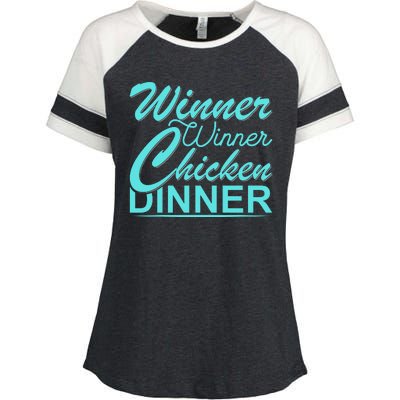 Winner Winner Chicken Dinner Enza Ladies Jersey Colorblock Tee