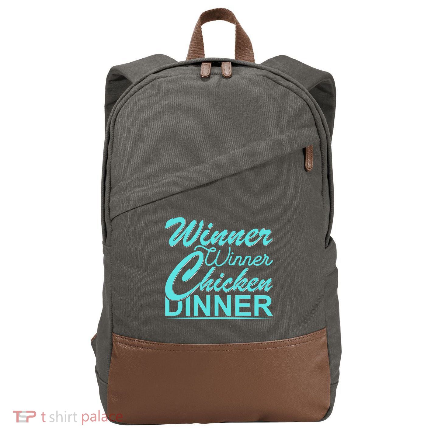 Winner Winner Chicken Dinner Cotton Canvas Backpack
