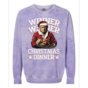 Winner Winner Christmas Dinner Santa Trump Xmas Pajamas Colorblast Crewneck Sweatshirt