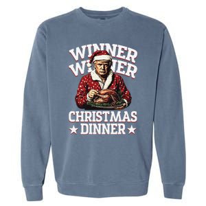 Winner Winner Christmas Dinner Santa Trump Xmas Pajamas Garment-Dyed Sweatshirt