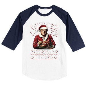 Winner Winner Christmas Dinner Santa Trump Xmas Pajamas Baseball Sleeve Shirt