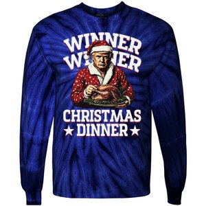 Winner Winner Christmas Dinner Santa Trump Xmas Pajamas Tie-Dye Long Sleeve Shirt