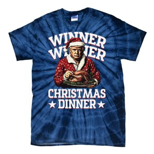 Winner Winner Christmas Dinner Santa Trump Xmas Pajamas Tie-Dye T-Shirt