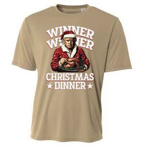 Winner Winner Christmas Dinner Santa Trump Xmas Pajamas Cooling Performance Crew T-Shirt