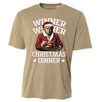 Winner Winner Christmas Dinner Santa Trump Xmas Pajamas Cooling Performance Crew T-Shirt