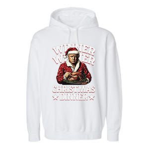 Winner Winner Christmas Dinner Santa Trump Xmas Pajamas Garment-Dyed Fleece Hoodie