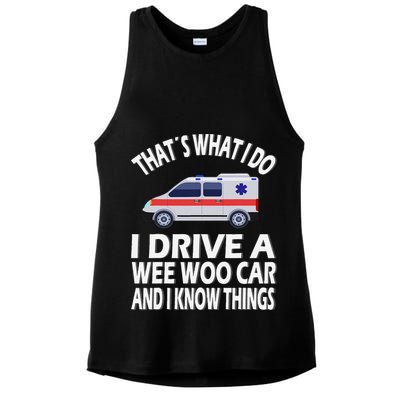 Wee Woo Car Funny Paramedic Ladies PosiCharge Tri-Blend Wicking Tank