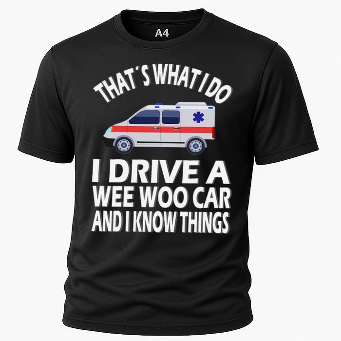 Wee Woo Car Funny Paramedic Cooling Performance Crew T-Shirt