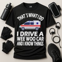 Wee Woo Car Funny Paramedic Cooling Performance Crew T-Shirt