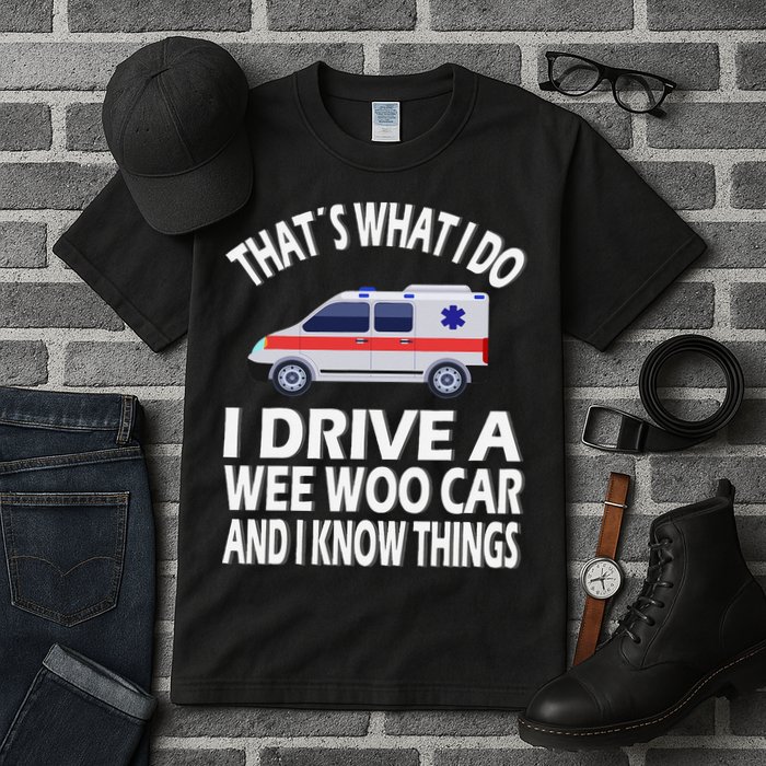 Wee Woo Car Funny Paramedic Tall T-Shirt