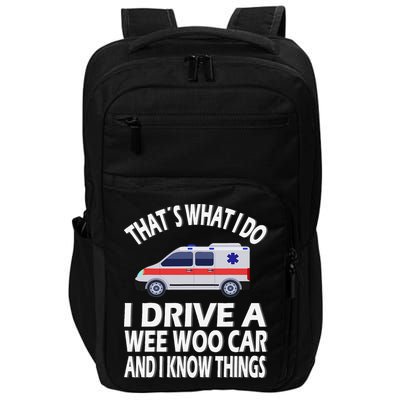 Wee Woo Car Funny Paramedic Impact Tech Backpack