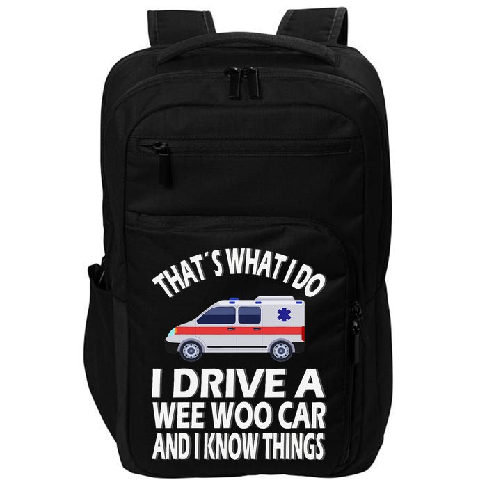 Wee Woo Car Funny Paramedic Impact Tech Backpack
