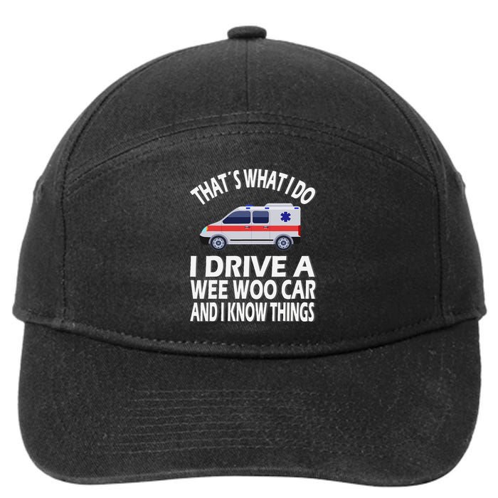 Wee Woo Car Funny Paramedic 7-Panel Snapback Hat