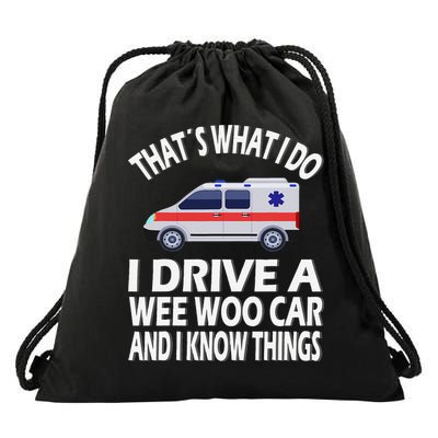 Wee Woo Car Funny Paramedic Drawstring Bag