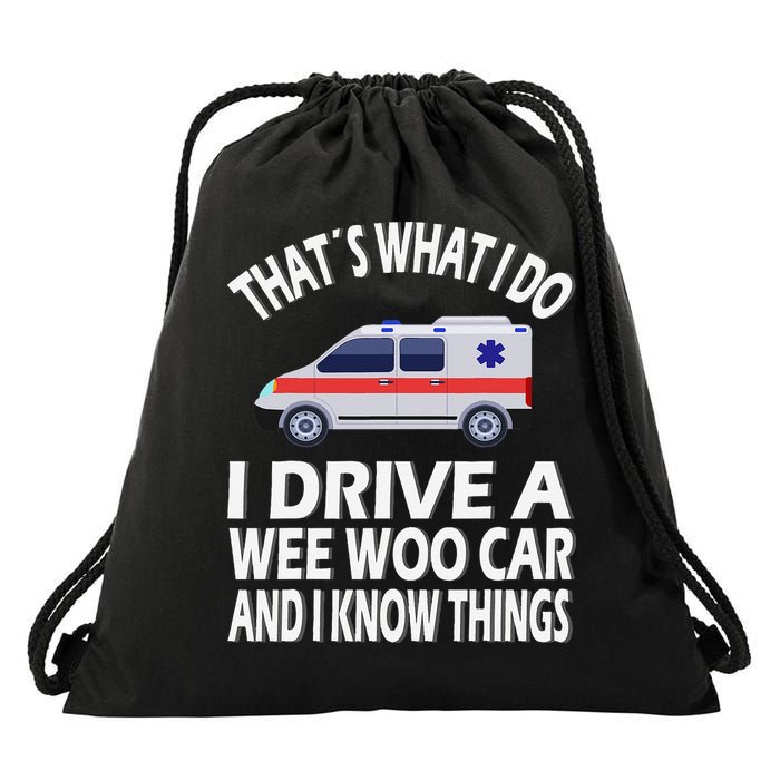 Wee Woo Car Funny Paramedic Drawstring Bag