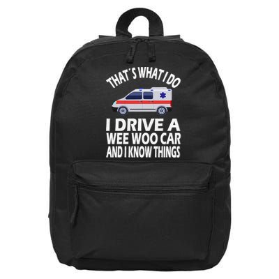 Wee Woo Car Funny Paramedic 16 in Basic Backpack