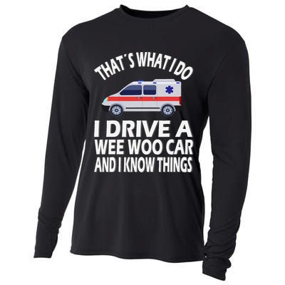 Wee Woo Car Funny Paramedic Cooling Performance Long Sleeve Crew