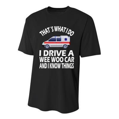 Wee Woo Car Funny Paramedic Youth Performance Sprint T-Shirt