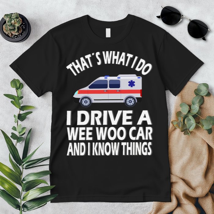 Wee Woo Car Funny Paramedic Premium T-Shirt