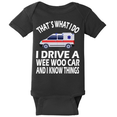 Wee Woo Car Funny Paramedic Baby Bodysuit