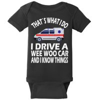 Wee Woo Car Funny Paramedic Baby Bodysuit