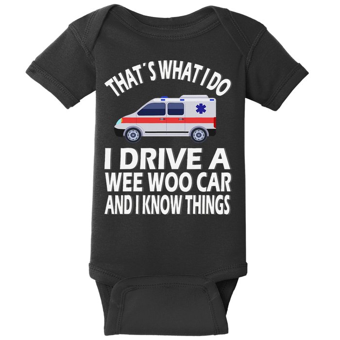 Wee Woo Car Funny Paramedic Baby Bodysuit