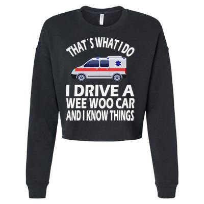 Wee Woo Car Funny Paramedic Cropped Pullover Crew