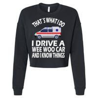 Wee Woo Car Funny Paramedic Cropped Pullover Crew